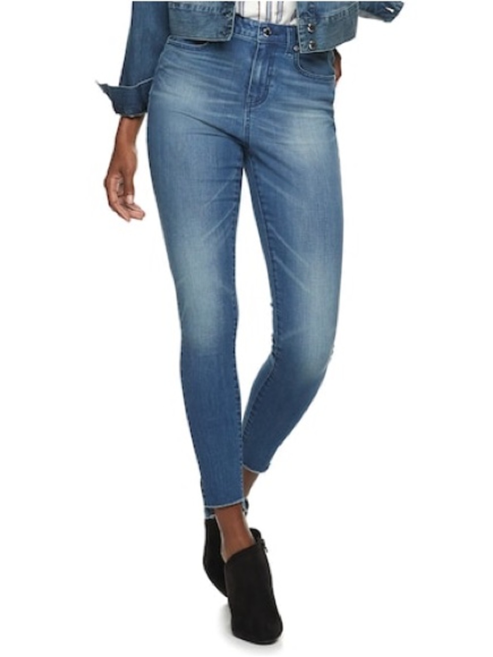 Jennifer Lopez Light Blue High-Rise Ankle Skinny Jeans